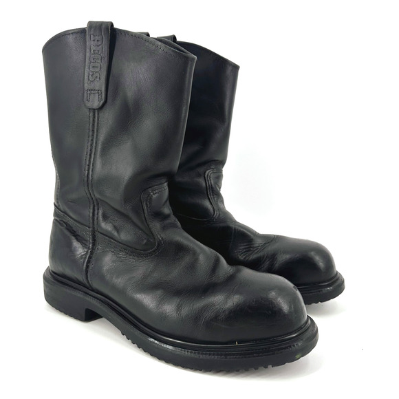 Red Wings Pecos Men Leather Motorcycle Work Boots Size 11.5 Steel Toe Safety USA - Picture 2 of 10